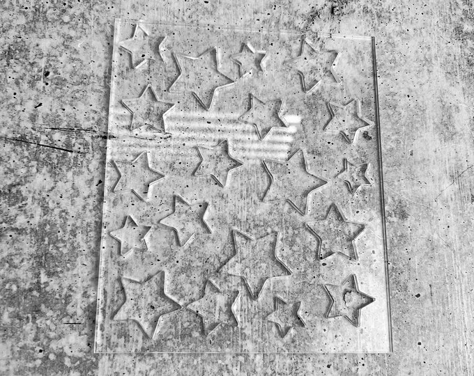 JUNE CLEARANCE - Star Print Stencil, Bleached Shirt Stencil, Star Acrylic Stencil