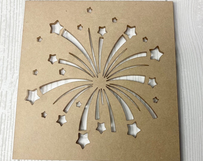 Firework Pattern Stencil, Bleached Shirt Stencil, Fireworks Acrylic Stencil | Fourth of JULY