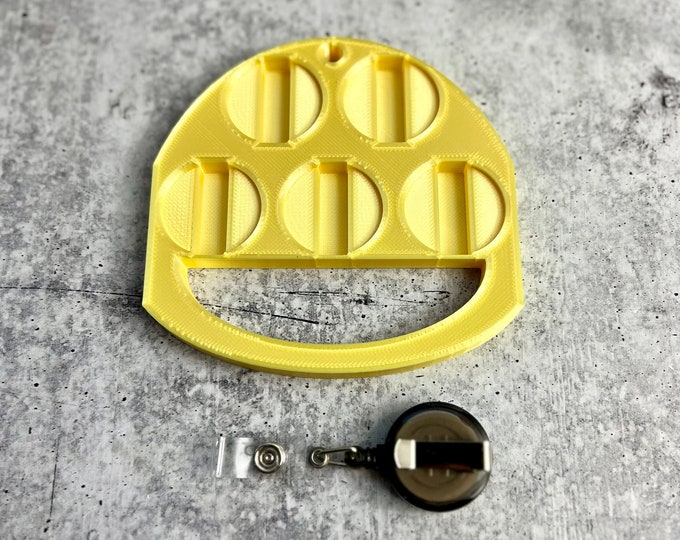 UV Badge Reel Holder - Glitter Badge Reel - Epoxy Badge Reel - Yellow