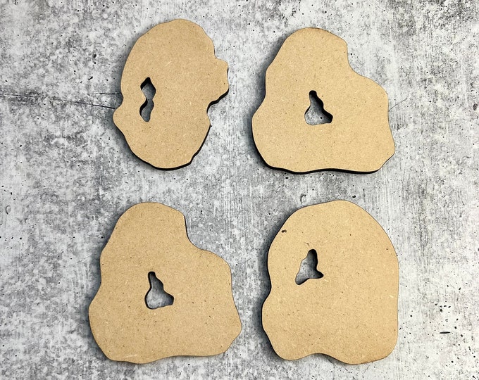 Set of 4 Geode Blanks for acrylic pouring or resin art (6 inch)