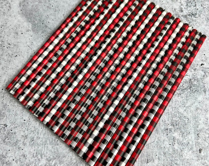 Christmas Paper Straws - Set of 25 - Winter | XMAS | Drinking Straws - E1