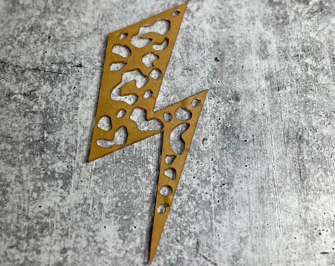 Lightning Bolt Leopard Print Stencil, Bleached Shirt Stencil, Leopard Acrylic Stencil