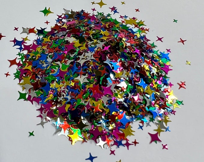 JUNE CLEARANCE - Chunky Holographic Star Glitter - Available in 1/2 oz, 1 oz