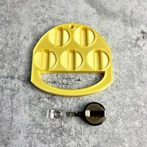 UV Badge Reel Holder - Glitter Badge Reel - Epoxy Badge Reel - Yellow