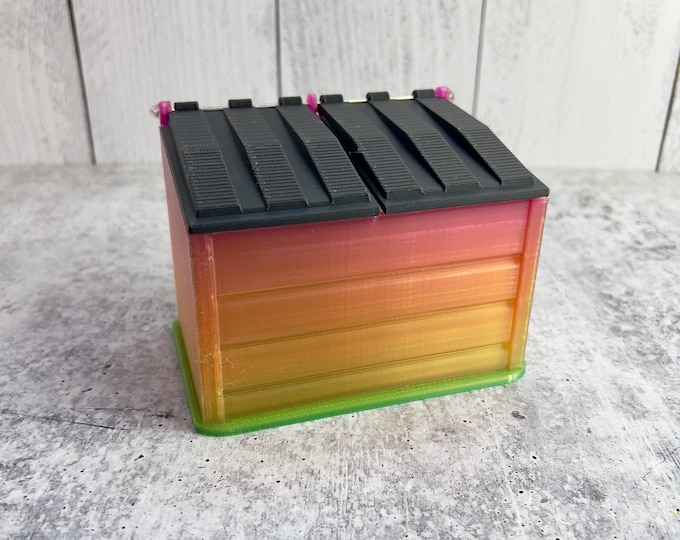 Mini Desktop Dumpster / Waste Bin - Stash - Holder - Craft Room Organizer