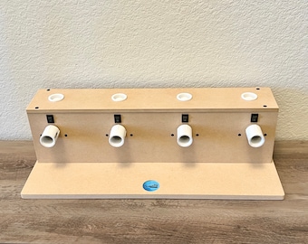 Compact Four Cup Turner with Drying Rack - 5-6 rpm -  4 Cup Turner for Making Glitter Epoxy Tumblers - Tumbler Turner