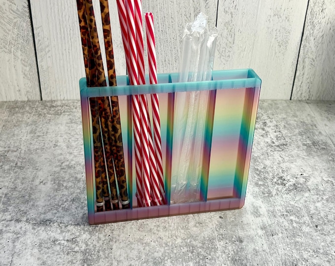 Compact 3D Printed Straw Organizer - Straw Holder - Kitchen Organizer --