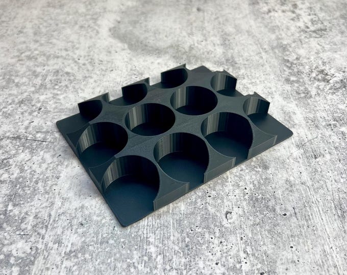 3D Printed Paint Bottle Holder - Holds Twelve 2 oz Paint Bottles - Black