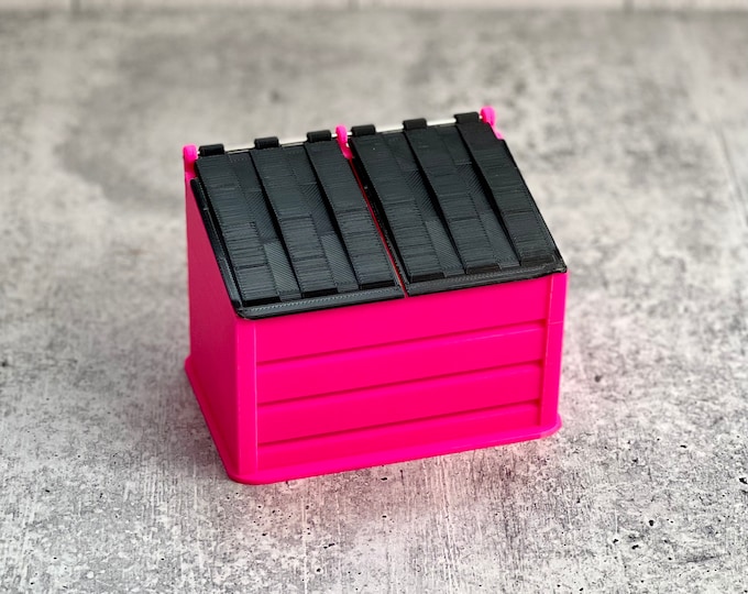 Mini Desktop Dumpster / Waste Bin - Stash - Holder - Craft Room Organizer