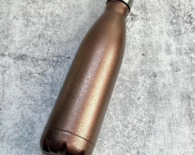July CLEARANCE - Copper Vein Powder Coated Stainless Steel water bottle, 17 oz - Powder Coated - Custom Powder Coated