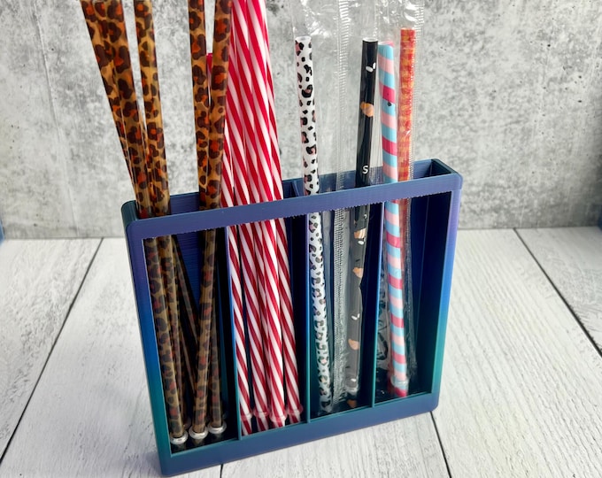3D Printed Straw Organizer - Compact Kitchen Storage