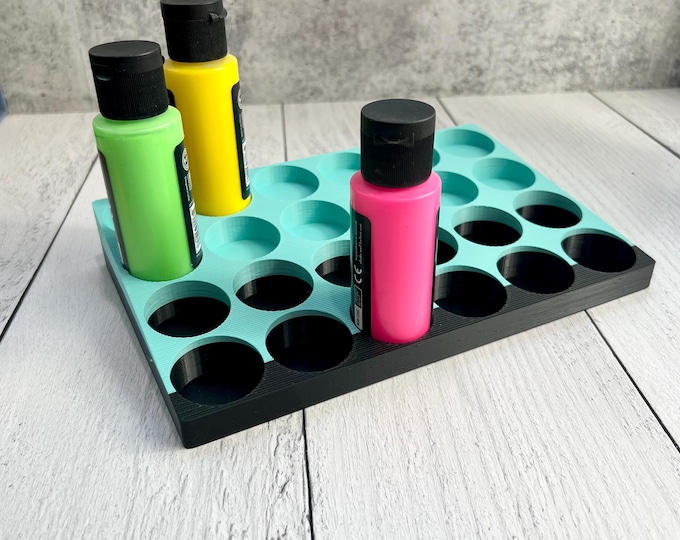 SCRATCH & DENT - 3D Printed Paint Bottle Holder - Holds Twenty Four 2 oz Paint Bottles
