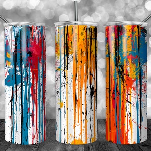 Paint Splatter Pattern | 20oz Sublimation Tumbler  | 9.3 x 8.2” Straight Skinny Tumbler Wrap | PNG Digital Download | Sublimation