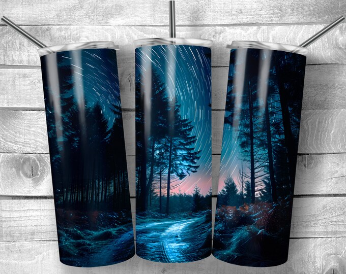 Night Drive | 20oz Sublimation Tumbler  | 9.3 x 8.2” Straight Skinny Tumbler Wrap | PNG Digital Download | Sublimation - Stars