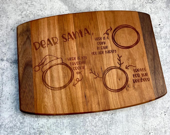 Santa Cookie Tray, Santa Treat Board, Santa Tray, Santa Cutting Board, Cookies for Santa, Christmas Board