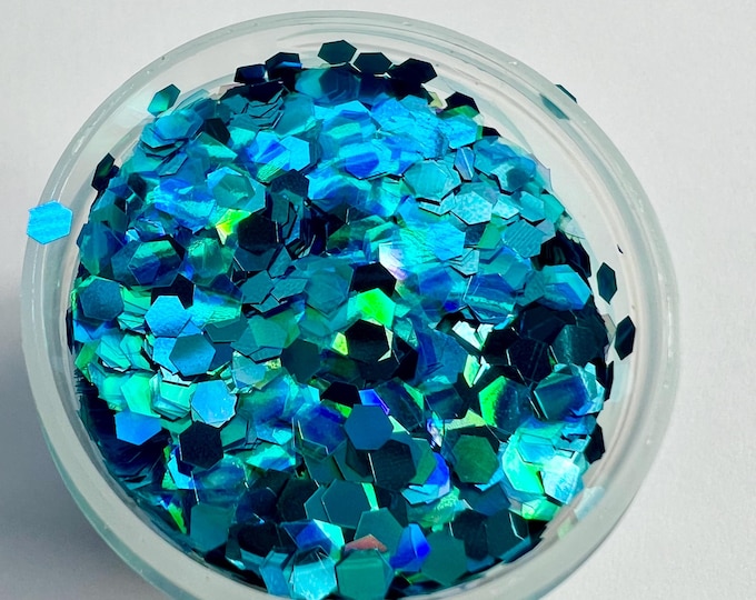 JUNE CLEARANCE - Holographic Blue Glitter Mix - Available in 1 oz