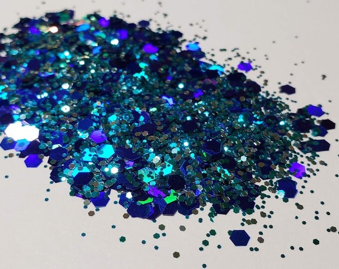 CLEARANCE - Blue Wave Glitter Mix - Available in 1,2, or 4 oz