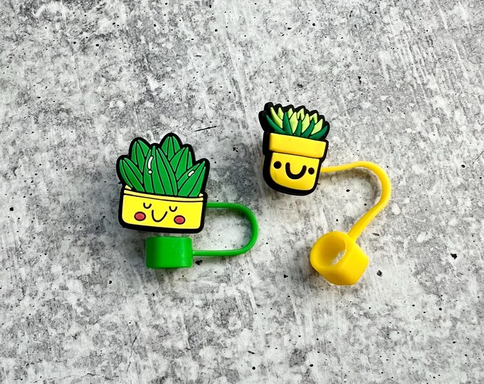 Cute Plant Straw Toppers - 10MM Straws - Cute Straw Toppers - Succulent
