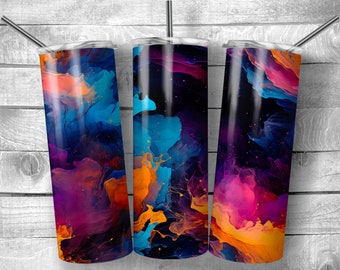 Alcohol Ink | 20oz Sublimation Tumbler  | 9.3 x 8.2” Straight Skinny Tumbler Wrap | PNG Digital Download | Sublimation