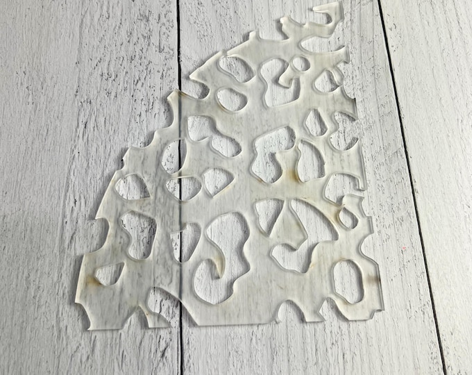 SCRATCH & DENT SALE - Leopard Print Sleeve Stencil, Bleached Shirt Sleeve Stencil,  Sleeve Acrylic Stencil