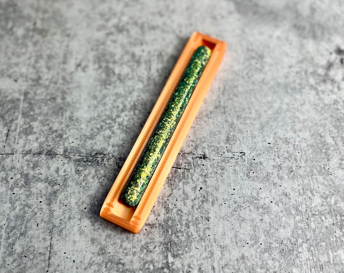 Epoxy Pen Cradle - Glitter Pen Cradle - Orange