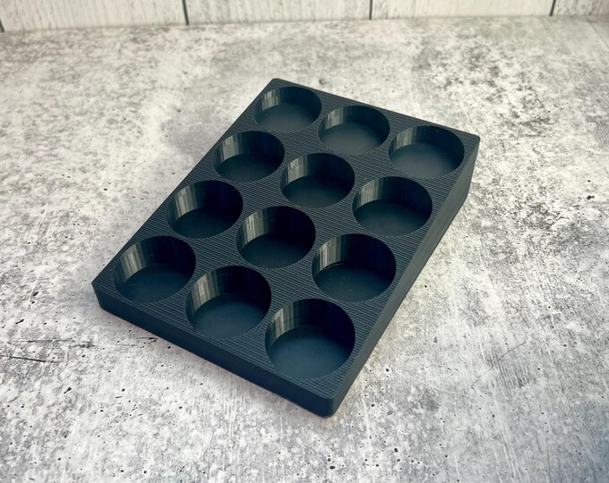 3D Printed Paint Bottle Holder - Holds Twelve 2 oz Paint Bottles - Black