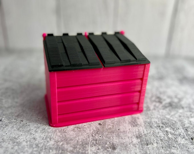 Mini Desktop Dumpster / Waste Bin - Stash - Holder - Craft Room Organizer