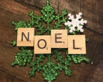 Scrabble Snowflake Christmas Ornament