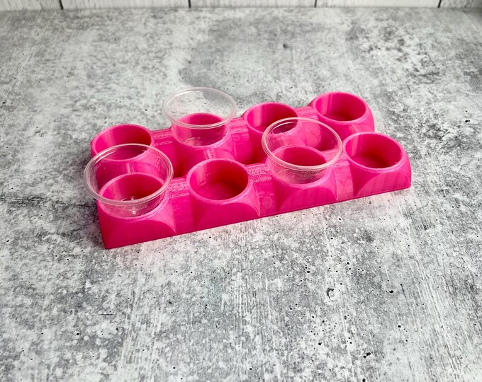 READ DESCRIPTION - Mixing Cup Holder - 1 oz (30ml) - 8 Count - Pink- Scratch and Dent Sale
