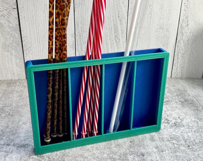 3D Printed Straw Organizer - Straw Holder - Kitchen Organizer -- Glitter