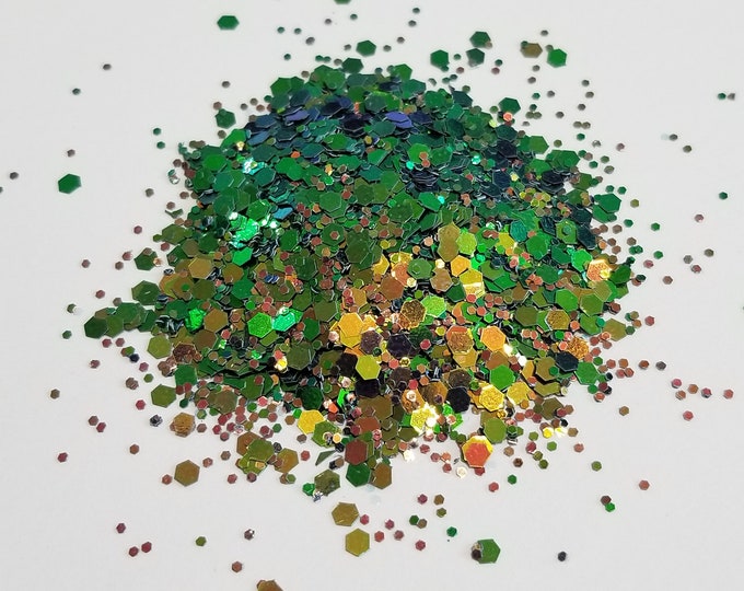 Emerald Sea Custom Glitter Mix - Available in 1 oz - Color Shifting
