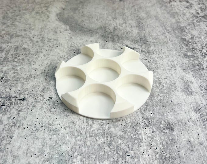 3D Printed Paint Bottle Holder - Holds Seven 2 oz Paint Bottles - White