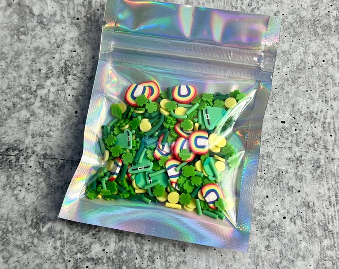 St Patrick's Day Polymer Clay Pieces - 1 oz or 1/2 oz - Shamrock - Spring - Slime