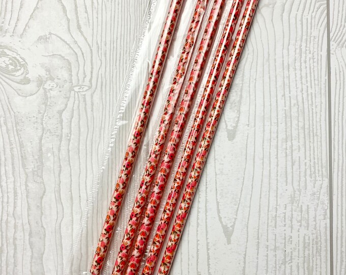 Plastic Reusable FLORAL Drinking Straws - Party - Entertaining