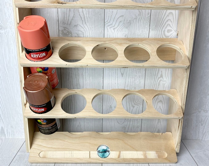 READY TO SHIP - Wall Mounted Spray Paint Can Holder - 15 Count - Paint Storage - Organizer