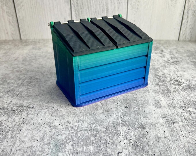 Mini Desktop Dumpster / Waste Bin - Stash - Holder - Craft Room Organizer -