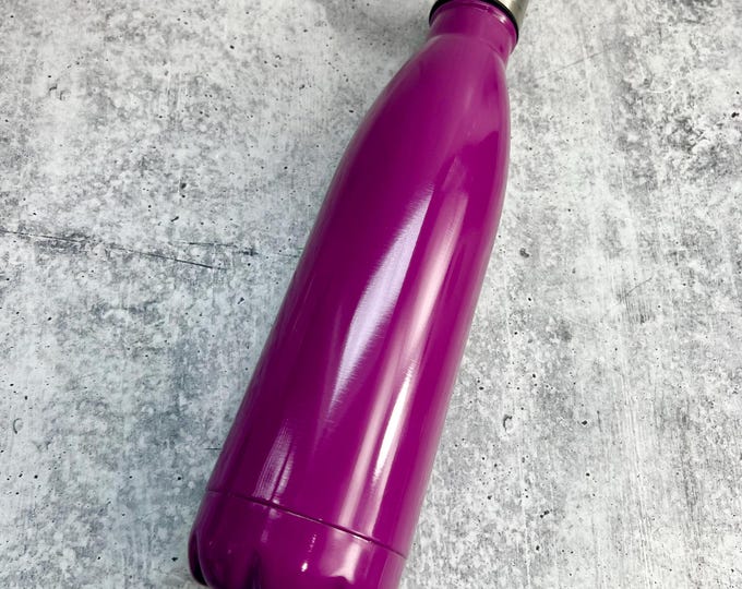 JULY CLEARANCE - Stainless Steel water bottle, 17 oz - Purple - Powder Coated - Custom Powder Coated