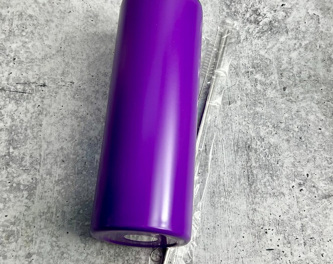 CLEARANCE - 20 Oz Tumbler Blank Skinny Stainless Steel Double Wall With Lid And Straw - 20 oz - Purple - Powder Coated