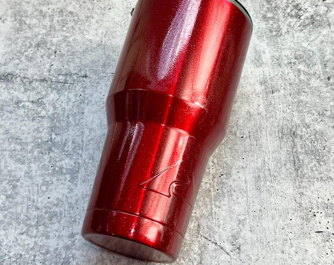 CLEARANCE - Red Metallic Powder Coated Stainless Steel tumbler - 30 oz - Powder Coated - Custom Powder Coated