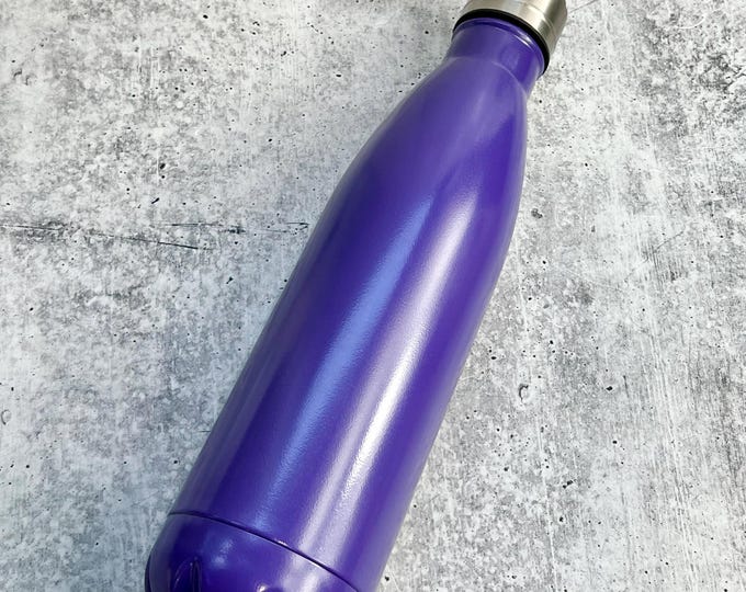July CLEARANCE - Purple Powder Coated Stainless Steel water bottle, 17 oz - Powder Coated - Custom Powder Coated
