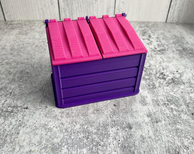 Mini Desktop Dumpster / Waste Bin - Stash - Holder - Craft Room Organizer