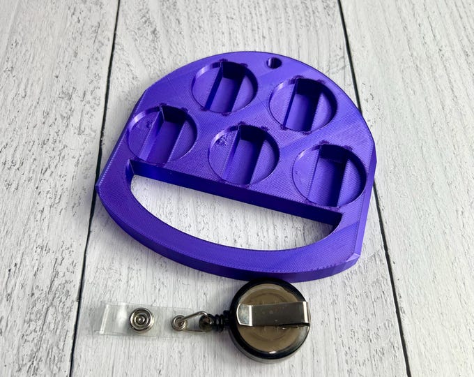 UV Badge Reel Holder - Glitter Badge Reel - Epoxy Badge Reel - Purple