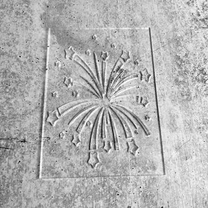 Firework Print Stencil, Bleached Shirt Stencil, Firework Acrylic Stencil - 4th