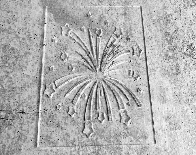 Firework Print Stencil, Bleached Shirt Stencil, Firework Acrylic Stencil - 4th of JULY