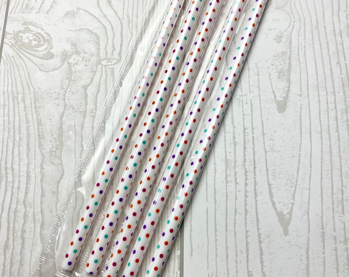 Plastic Reusable DOTS Drinking Straws - Party - Entertaining