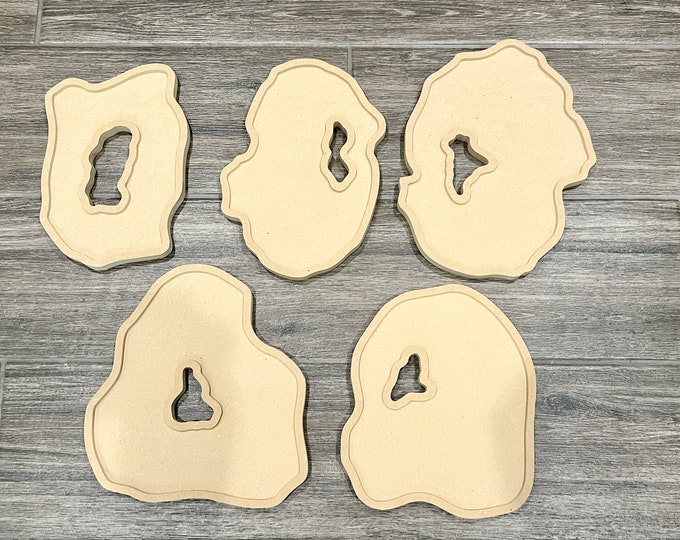 READY TO SHIP - Set of 5 Hollow Geode Blanks for acrylic pouring or resin art