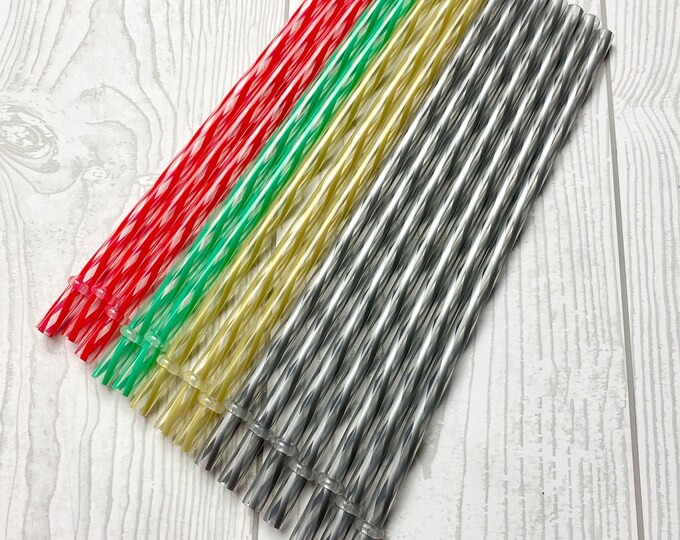 15 Plastic Drinking Straws - Assorted Colors - Party - Entertaining - V24