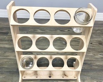 LISTO PARA ENVIAR - Soporte para tarros Mason - 12 unidades - Almacenamiento para sala de manualidades - Organizador - Cocina