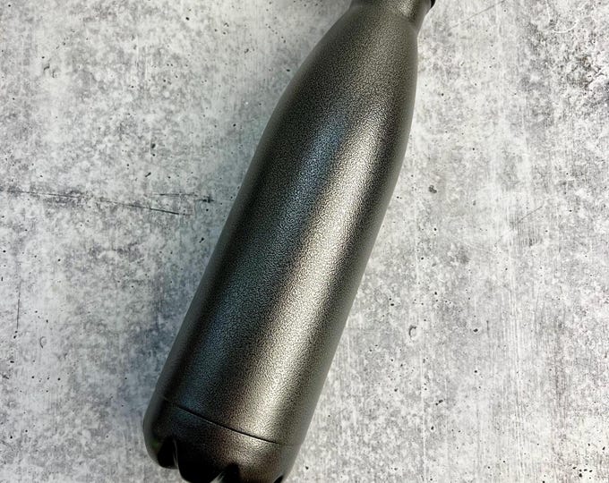 JULY CLEARANCE - Black Vein Powder Coated Stainless Steel water bottle, 17 oz - Powder Coated - Custom Powder Coated