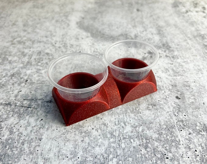 Mixing Cup Holder - 1 oz (30ml) - 2 Count - red glitter